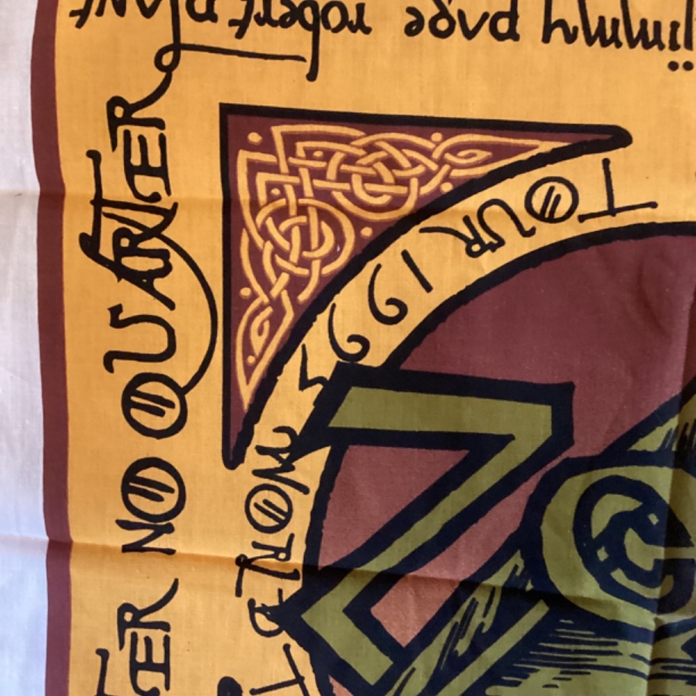 Vintage Robert Plant Jimmy Page No Quarter ZoSo Bandana World Tour 1995 - Picture 5 of 5